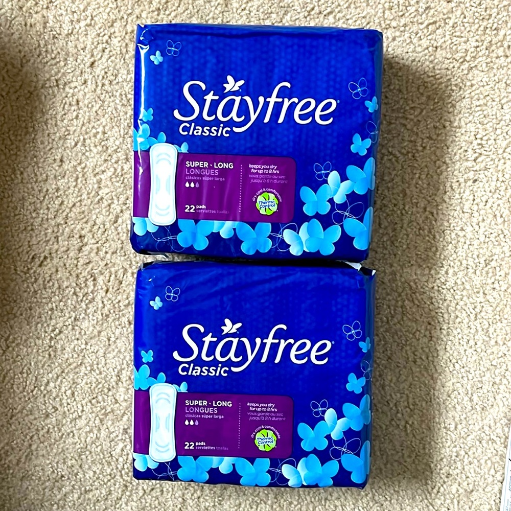 NEW 2 packs of Stayfree Super Long Pads